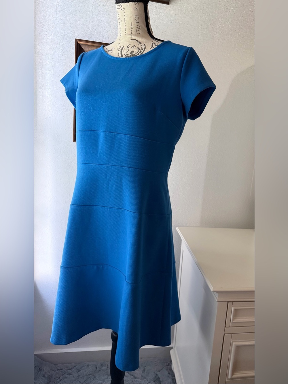 Ann Taylor Royal Blue Fit & Flare Midi Dress